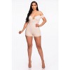 Slickblue Women's Pull-On Off-Shoulder Romper with Ribbed Knit & Cut-Out Bust - Beige - Size S-L - 2 of 4
