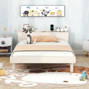 Whisen Modern Design Twin Size Platform Bed Frame with Built-in USB port - 1 of 4