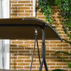 Resenkos 3-Person Swing Set, Outdoor Patio Swing With Tilt Canopy, Steel Frame Bench Seat, Wine Red - 4 of 4