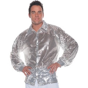 Underwraps Mens 70's Sequin Shirt - 1 of 2