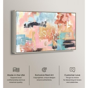 Art Remedy Doll Memories - Abstract Splashes Colorful Abstract Wall Art Framed - 1 of 4
