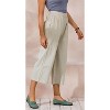ECUPPER Womens Cotton Cropped Pants Loose Fit Wide Leg Capri Casual Plus Size Elastic Waist Trousers - 2 of 4