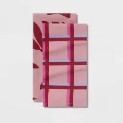 2pk Cotton Tea Towels Pink - Opalhouse™