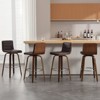 Bekrvio 26"/29" Swivel Bar Stools Set of 1/2/3/4, Faux Leather Upholstered Counter Chairs with Wood Legs, Mid-Century Seating for Kitchen Island - 2 of 4