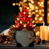 Christmas Gnome Christmas Tree, 8In Mini Ceramic Lighted Christmas Tree, Small Mini Prelit Xmas Holiday Decor for Tabletop Home Room Table Fireplace - 2 of 4
