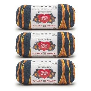 Red Heart All in ONE Flower Power Yarn 3 Pack-Katelli Bronze - 1 of 4