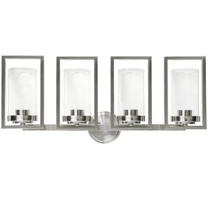 Sunset Lighting Prestige Four Light Wall Sconce Bright Satin Nickel, Glass, 4 Bulbs - 1 of 4