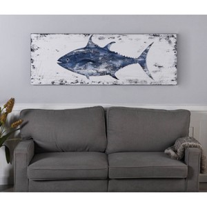 Anglo Rustic Tuna Coastal Handmade Oil Painting Unframed Wall Canvas - StyleCraft: Giant Decorative Artwork for Home - 1 of 4