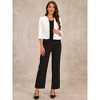 Allegra K Women's Open Front Collarless 3/4 Sleeve Peplum Business Work Suit Blazer - 4 of 4