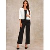 Allegra K Women's Open Front Collarless 3/4 Sleeve Peplum Business Work Suit Blazer - image 4 of 4