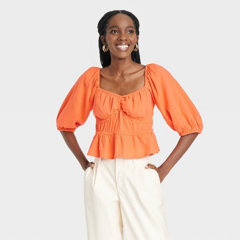 elbow sleeve tops