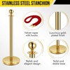 COZONY Stanchion Posts with Velvet Ropes, Stainless Steel Crowd Control Barriers for Events, Gold Finish Stanchion Set with  Base - 2 of 4