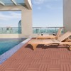 Vynxaria Light Coffee Plastic Interlocking Tiles, 11.8x11.8 Striped, 44 Waterproof Pieces for Patio, Garden, Pool, Front and Back Yards - 2 of 4