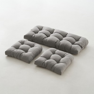 Outdoor Chair Cushions,3 Piece Loveseat Outdoor Cushions Set,Tufted/Wicker Patio Cushion for Patio Furniture All Weather,44"x19"x5"
