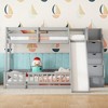 Twin Over Full Bunk Bed with Slide and Storage Staircase - 2 of 4