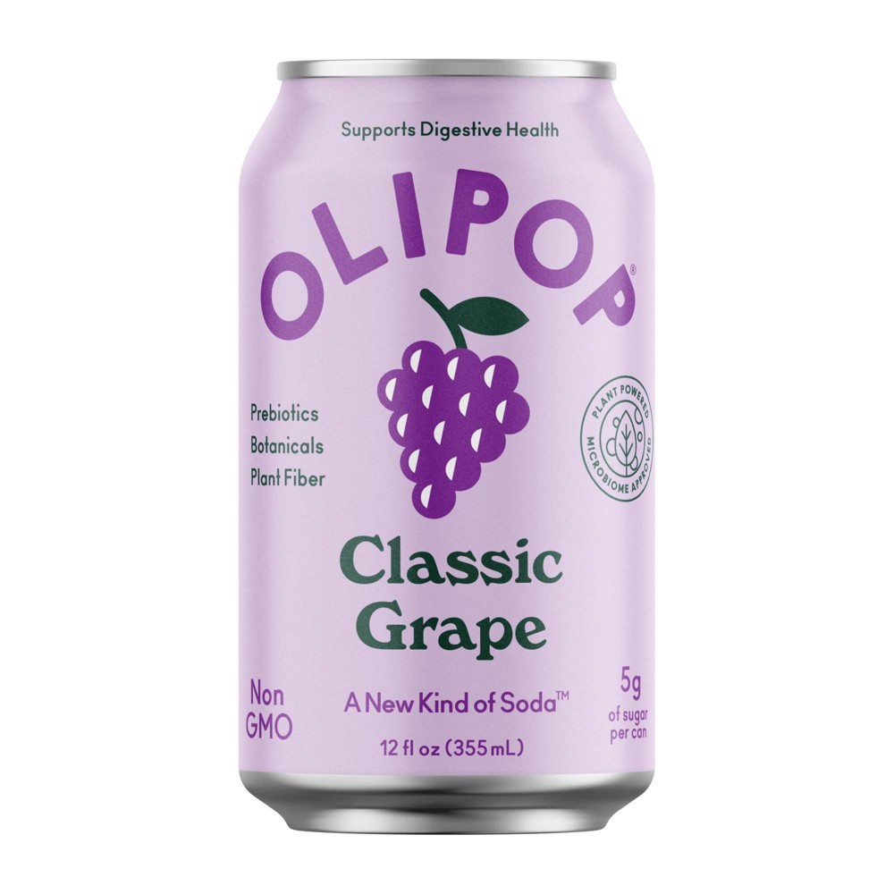 OLIPOP Classic Grape Soda - 12 fl oz can