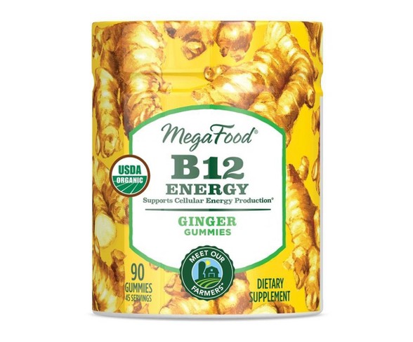 MegaFood B12 Energy  Vegan Gummies - Ginger - 90ct