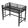 KTMBDW Loft Bed with Ladder and Guardrail,Heavy Duty Metal Slats Support No Box Spring Needed Small Furniture for Bedroom Dorm - 3 of 4