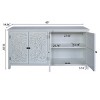 60" Accent Sideboard Cabinet with Carved Floral Doors,Rustic White Buffet Storage Console for Dining Room or Living Room-Baofuwish - 4 of 4