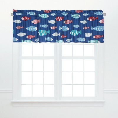 C&F Home Harpswell Cotton Blue Valance Window Treatment Set of 2