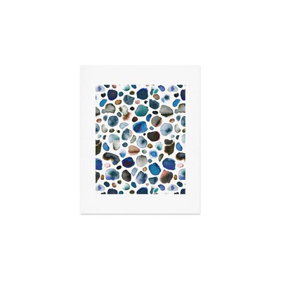 Ninola Design Watercolor Stains Blue Gold 8" x 10" Art Print - Society6