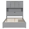 Full Size Platform Bed with USB, Storage Headboard and Drawers, White/Gray-ModernLuxe - 4 of 4