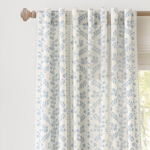 Lush Décor Doreen Delicate Floral Window Panels Blue Pair 52x84 - 1 of 4