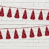 Beistle Metallic Tassel Garland, 9.75" x 8', (2/Pkg) Red - 3 of 4