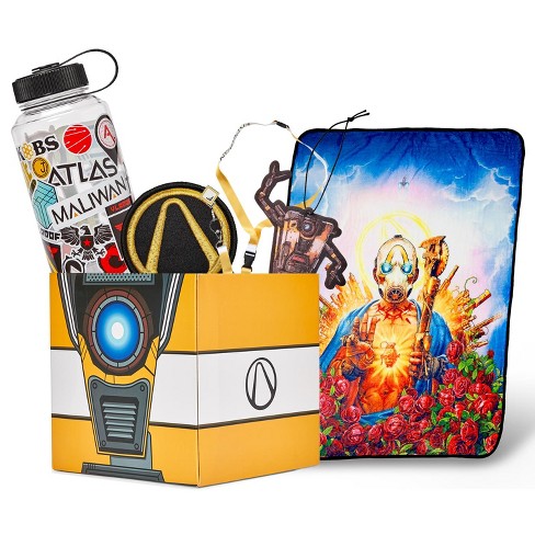 Just Funky Borderlands Looksee Mystery Gift Box 2 Psycho Blanket Lanyard Water Bottle More Target - roblox island 2 water collector
