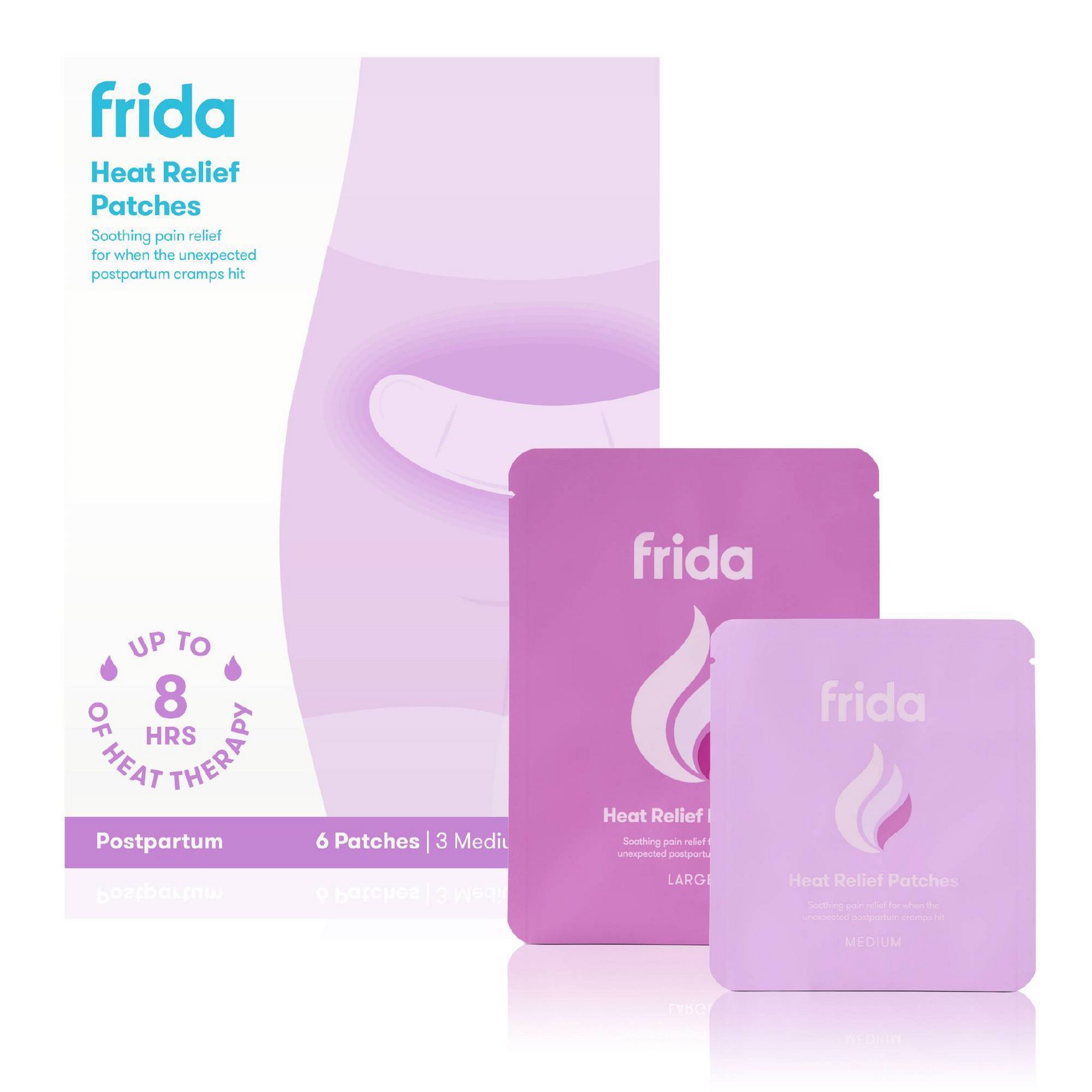 Frida Mom Heat Relief Patches - Postpartum Uterine Cramping Pain Relief - 6pk