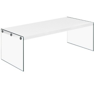 NicBex 44 Inch Rectangle Coffee Table with Tempered Glass Legs for Living Room,Dining Room,Bedroom - 1 of 4