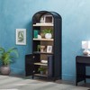 Okak Bookshelf, Ladder Shelf with 5 Tiers and Rubber Wood Frame, Storage Organizer for Living Room, Kitchen, Bedroom, Apartment， Rustic Brown - 2 of 4
