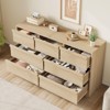 Jojoka Drawer Dresser for Bedroom, Wooden Wide Double Dresser Organizer, Modern Chest of Drawers with Large Storage for Living Room, Entryway - 3 of 4