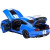 Ford Mustang Shelby GT500 Grabber Blue with White Stripes 1/18 Model Car by Autoart - 2 of 4