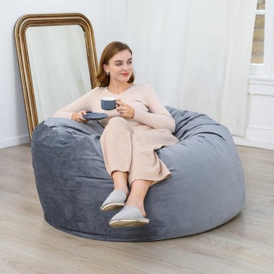 Large Bean Bag Chair with Foam Filler and Removable Velvet Cover