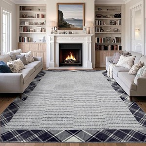 Washable Area Rug, Non-Slip Low Pile Soft Modern Carpet, Thin Foldable Non-Shedding Accent Rug for Living Room Indoor - 1 of 4