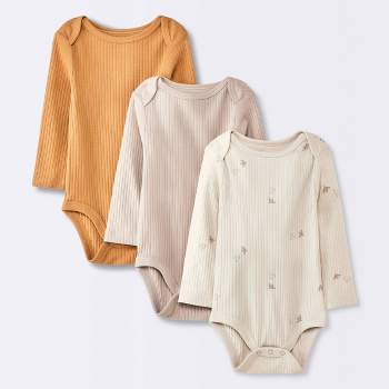 Baby 3pk Sleeveless Cotton Bodysuit - Cloud Island™ Khaki : Target