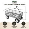 Yard Tuff 2-in-1 Jumbo Gardening Utility and Yard Wagon Cart with 1000 lb. Capacity, Heavy Duty Steel Mesh Deck, and Welded Steel Rims, Grey - image 3 of 4