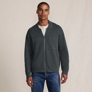 Lands' End Men's Long Sleeve Fine Gauge Cotton Full Zip Chore Coat - 1 of 4