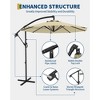 10 FT Patio Cantilever Umbrella, Outdoor Offset Umbrella with Easy Tilt Adjustment, 8 Ribs, UV Protection for Backyard, Lawn, Garden and Poolside - 4 of 4