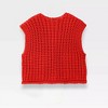 Women's Chunky Knit Sweater Vest with Front Button Cropped Cardigan Tank Tops and Pocket - 2 of 4
