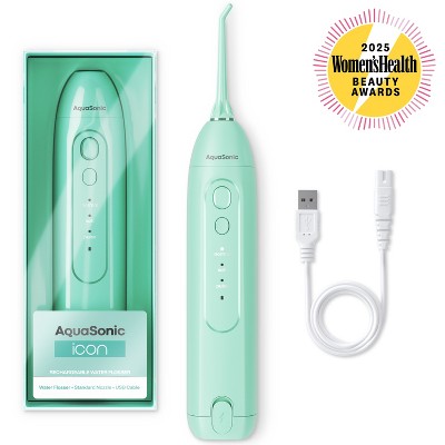 AquaSonic Icon Electric Water Flosser - Rechargeable, Included Jet Tip, Charging Cord, Home & Travel Use