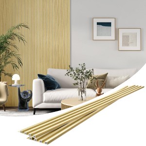 8 Pack 96 in. x 6 in.  Slat Wall Panels, WPC Soundproof 3D Wall Panel for Interior Wall Decor - 1 of 4