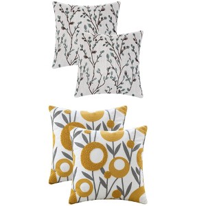 REGALWOVEN 4 Pcs Floral Decoration Throw Pillow Cases for Outdoor Indoor - 1 of 4