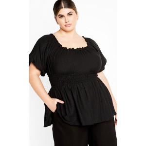 CITY CHIC | Women's Plus Size  Suzy Top - black - 18W - 1 of 4