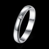 3mm Wedding Band for Women or Men Solitaire CZ Sterling Silver Ginger Lyne Collection - 4 of 4