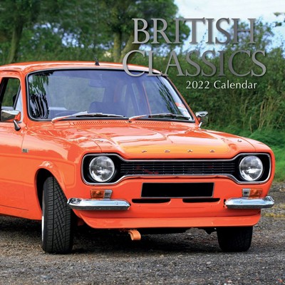 The Gifted Stationery 2021 - 2022 Monthly Car Wall Calendar, 16 Month, British Classics Theme with Reminder Stickers, 12 x 12 in