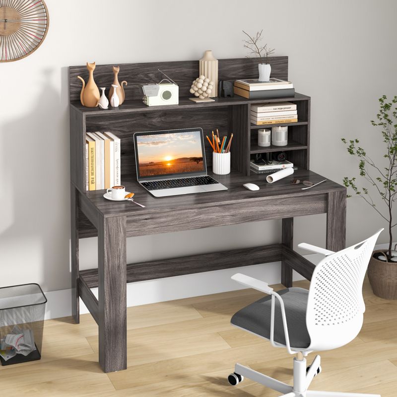 Costway Computer Desk Wooden Writing Desk Modern Home Office Workstation PC Laptop Table for Small Space, 4 of 11