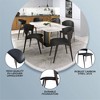 LeisureMod Upholstered Dining Chair in Leather with Iron Legs Aspen Series Set of 4 - image 4 of 4