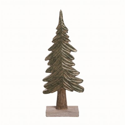 Transpac Resin Green Christmas Small Tree Figurine